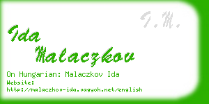 ida malaczkov business card